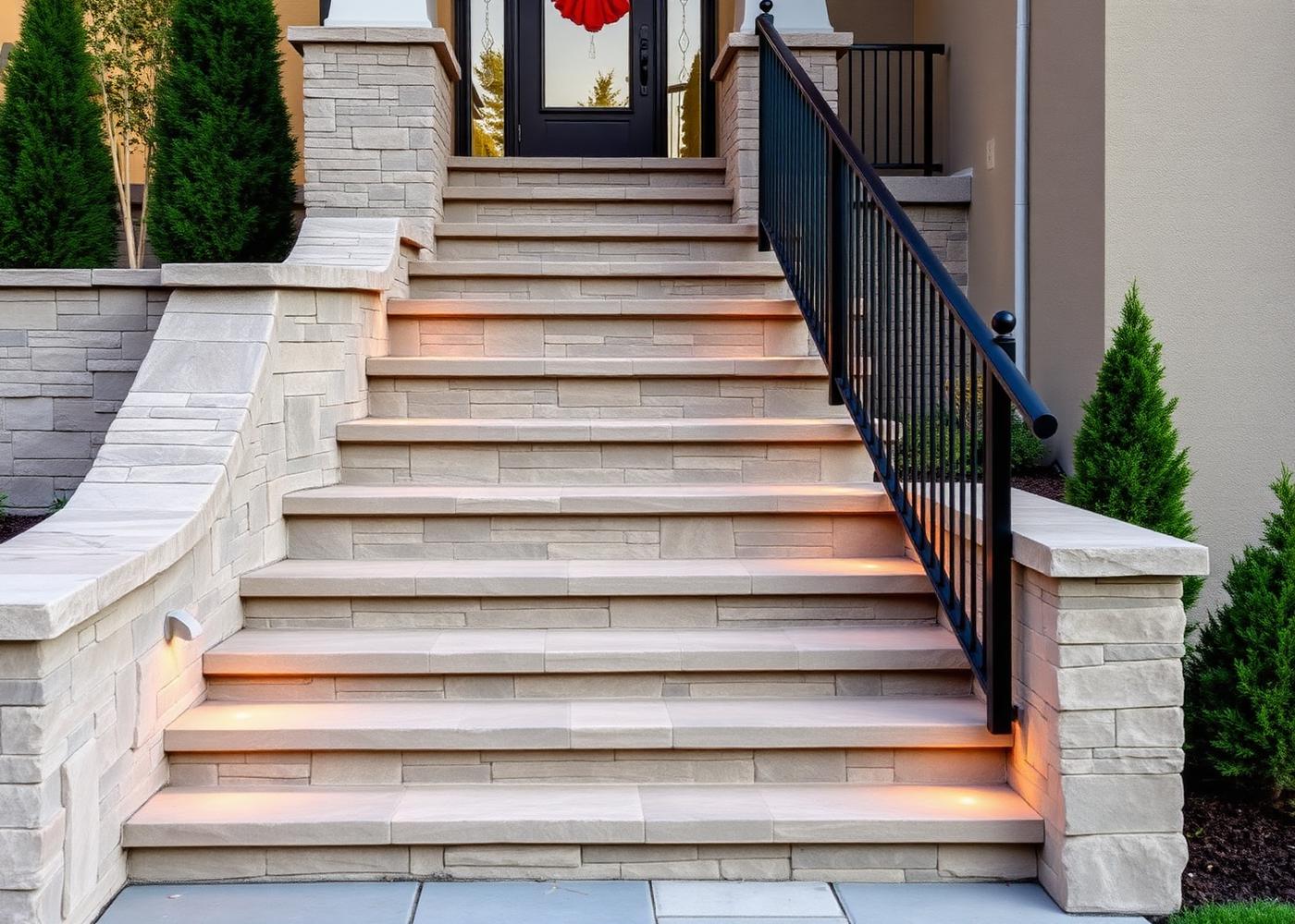 Escalier extérieur en pierre