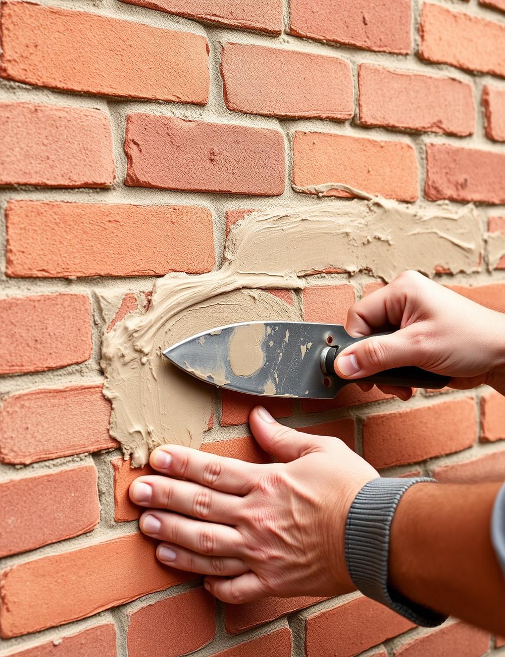 Rejointoiement d'un mur de briques