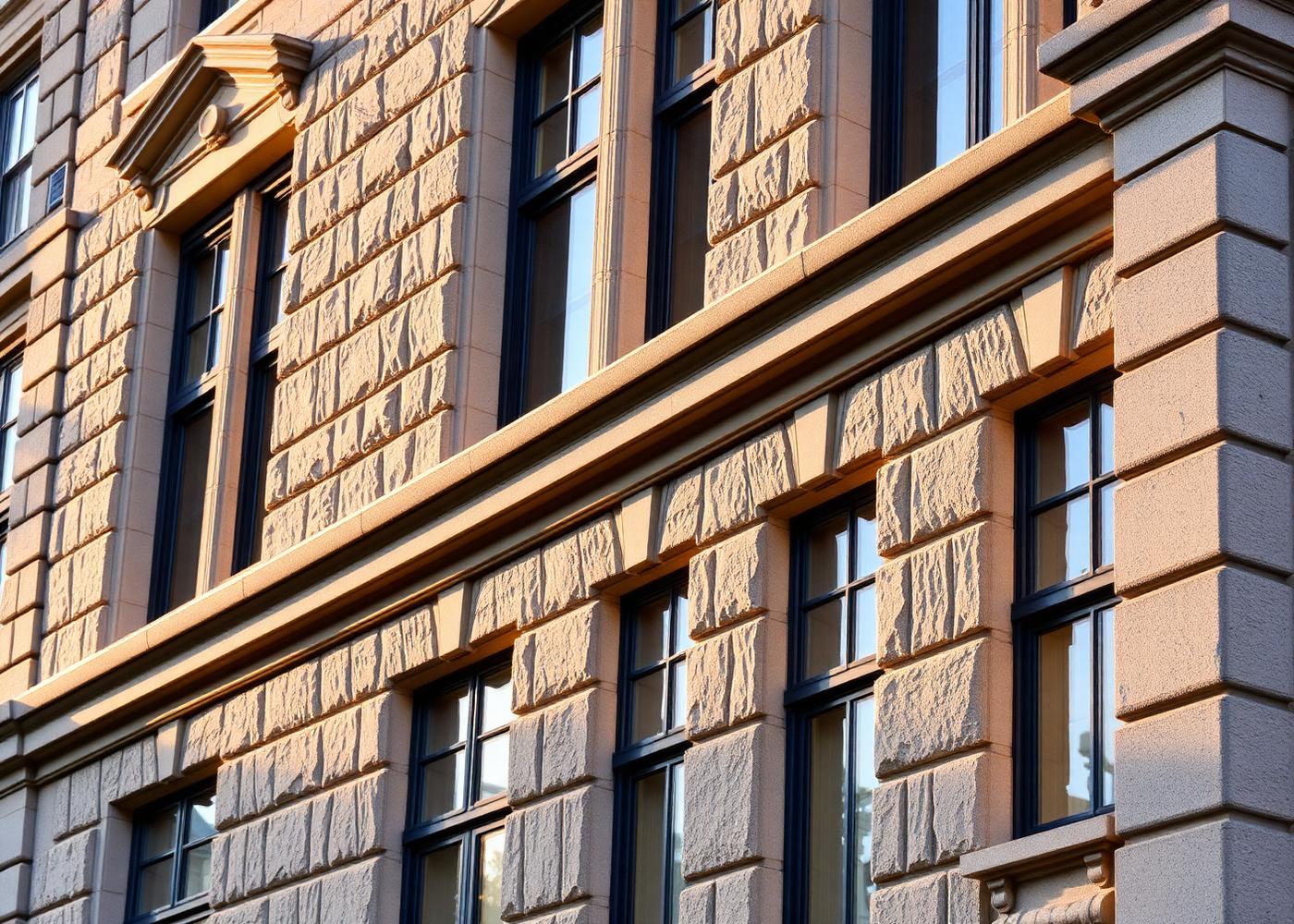 Façade en pierre grise du Vieux-Montréal